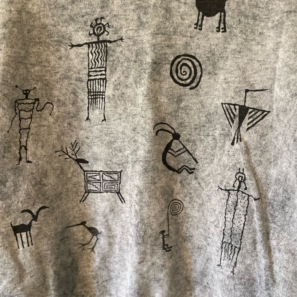 Women’s Large comfy BFOFO hieroglyphic 90’s oversized vintage sweatshirt - Picture 4 of 5